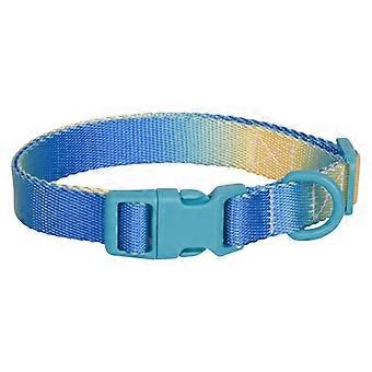 Fashion Durable Gradient Colour Puppy Dog Collar Adjustable Nylon for Small Medium Large Dogs