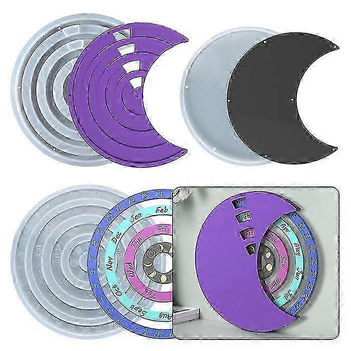 3pcs Epoxy Resin Calendar Mold Set