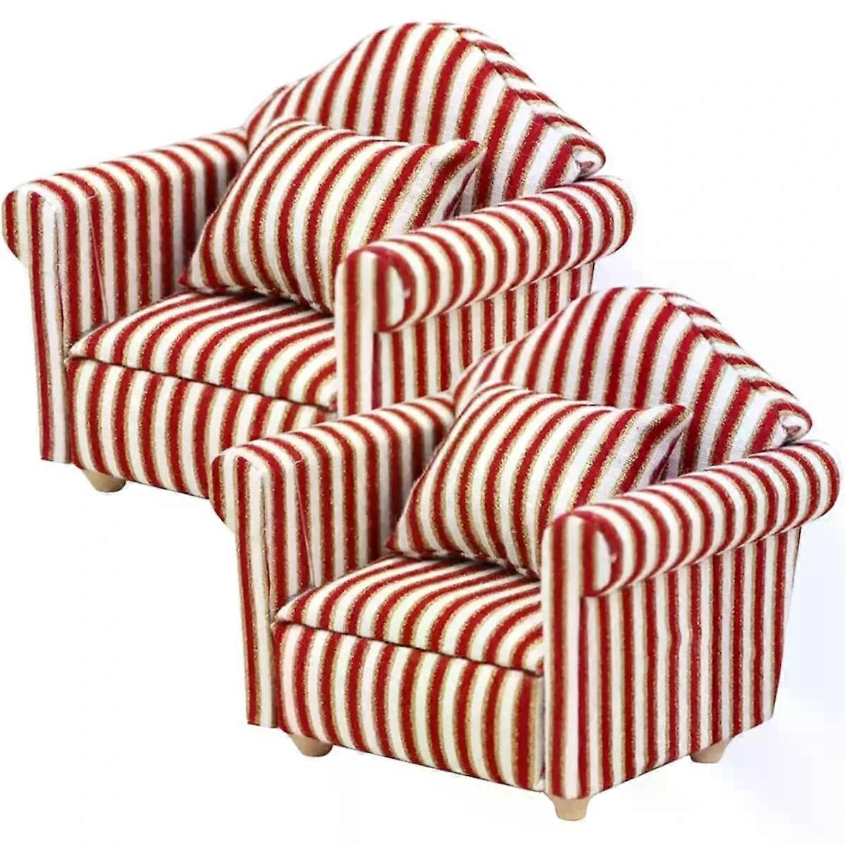 2 Sets Simulation Sofa Model Mini House Sofa Prop Doll House Living Layout Prop
