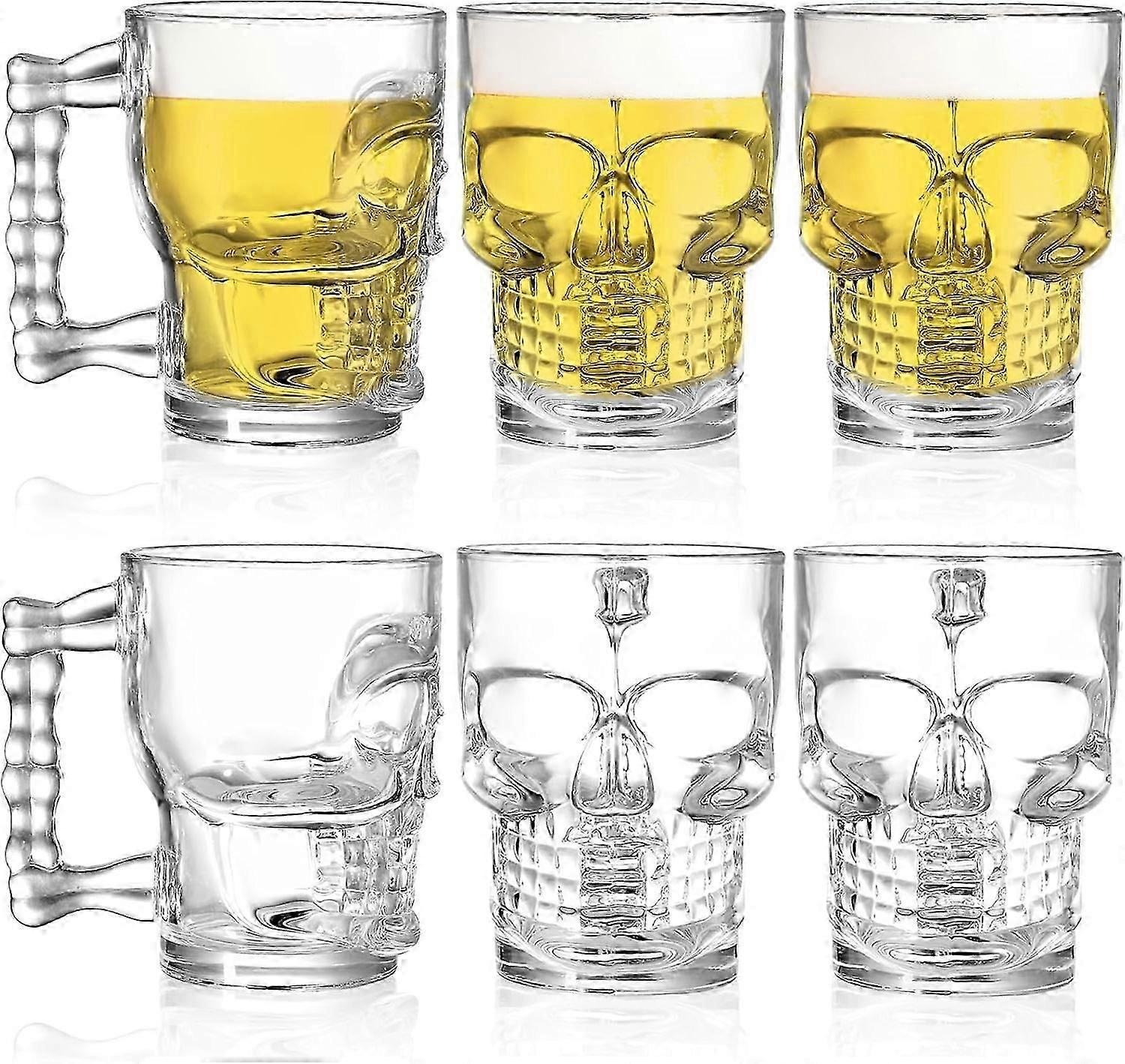 6-Pack 17oz Skull Mugs Stable Base