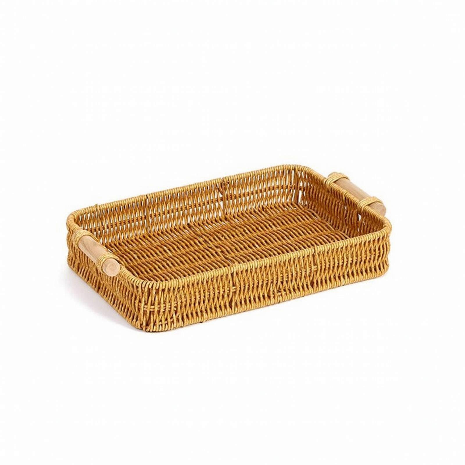 Rectangular Woven Polypropylene Tray Multipurpose, Rustic, Woven Tray with