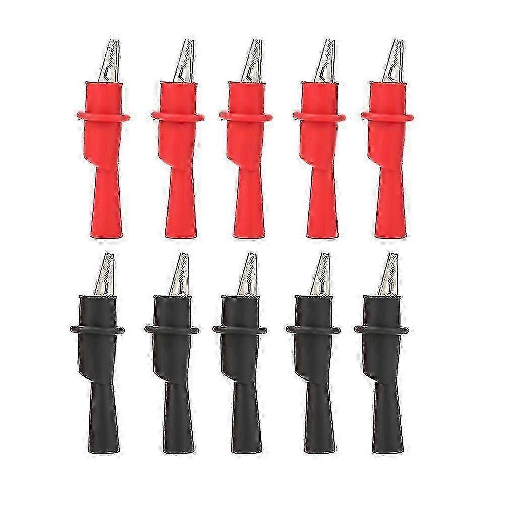 10PCS Insulation Metal Crocodile Clips for Electric Testing - Test Accessories Compatible with Multimeters