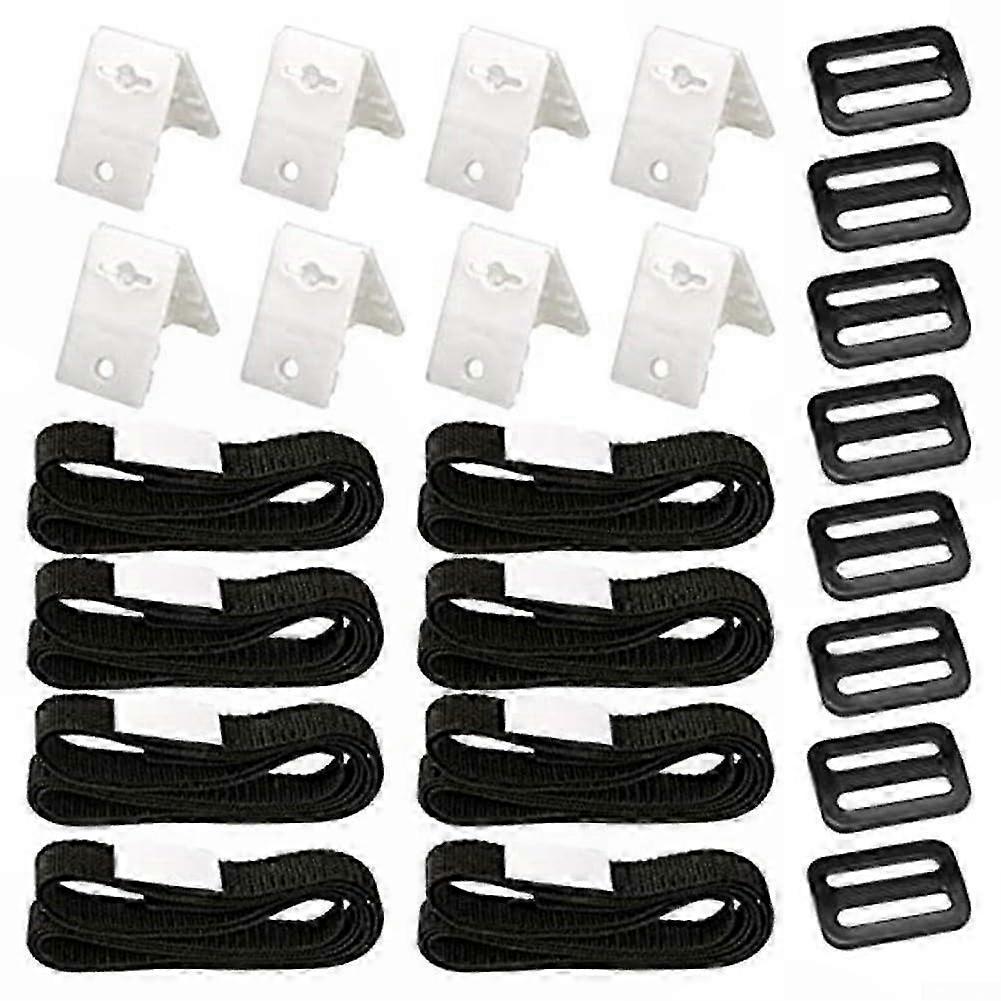 Pool Reel Systems 8ft Adjustable Solar Pool Cover Straps Kit with Clips
