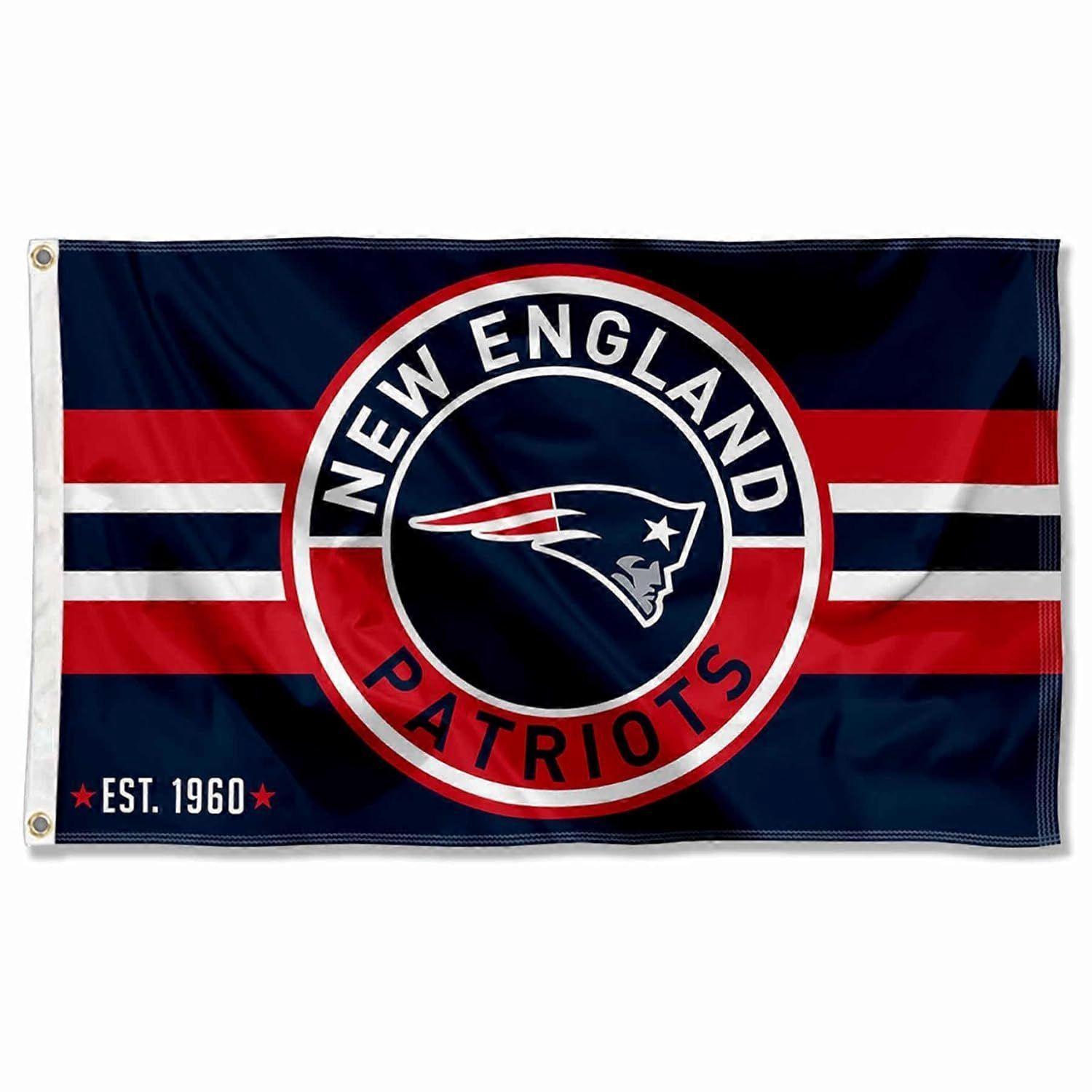 New England Patriots Patch Button Circle Logo Flag Banner