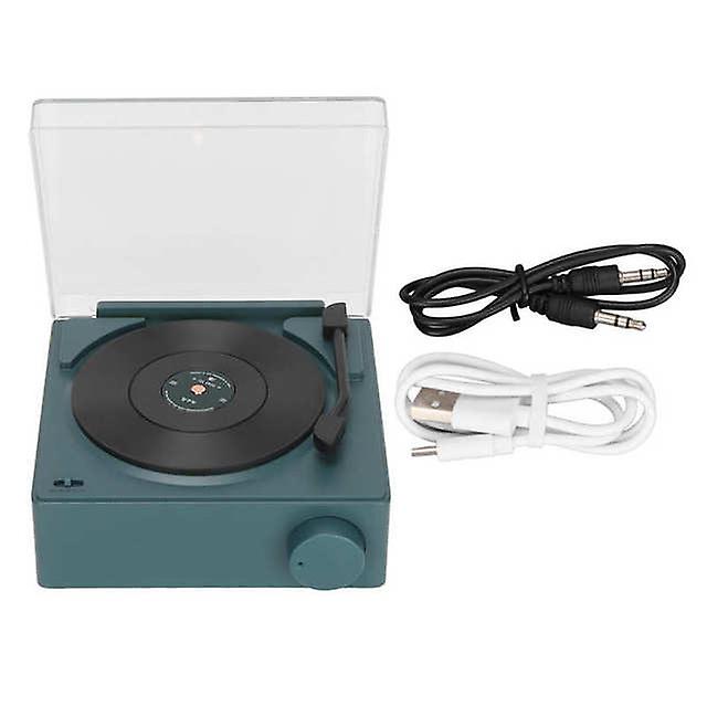 Wireless Bluetooth Speaker Alarm Clock 360 Degree Stereo Sound Retro Vintage Speaker Vinly Disc Shaped Alarm Clock Smart Speaker