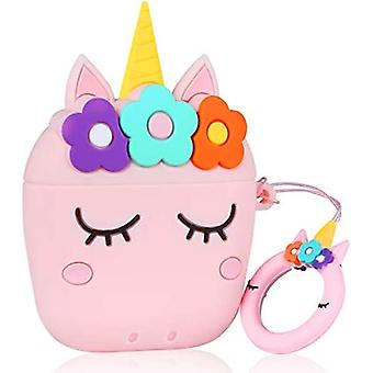 for Airpod Pro Case Pink Flower Unicorn, Animal Design Cute 3D