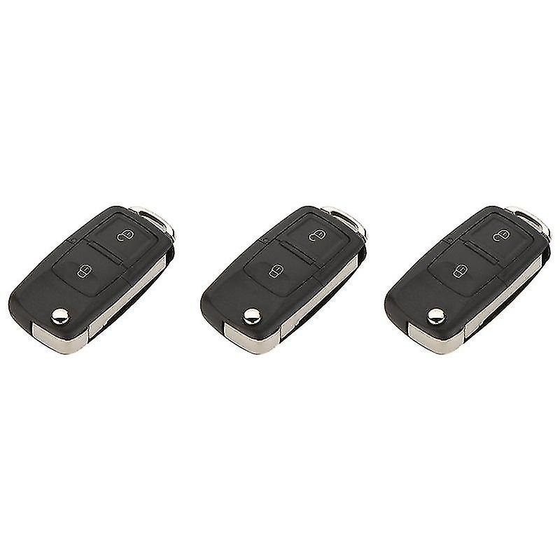 3x Remplacement 2 boutons Entrée sans clé à distance Flip Folding Car Key Fob Shell Case et Button Pad Com