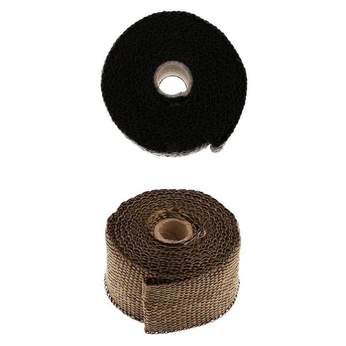 2 Pieces 5m Titanium Header High Temperature Manifold Exhaust Wrap Cloth