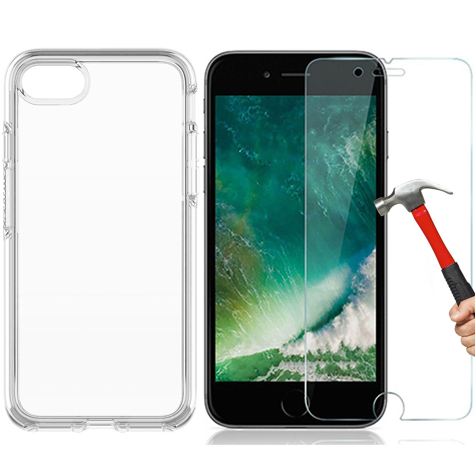 Apple Iphone 8 Plus Clear Case Cover And Tempered Glass Front Screen Protector