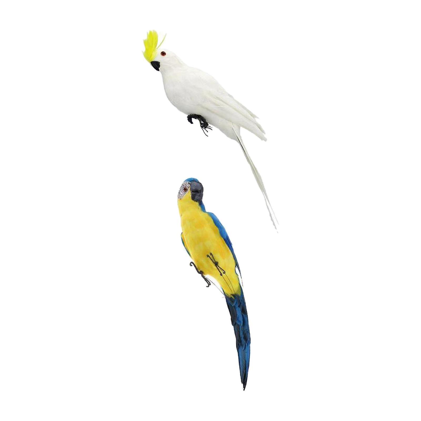 2x Simulation Parrot Statue Party Favors for Patio Yard Lawn Home Ornaments
