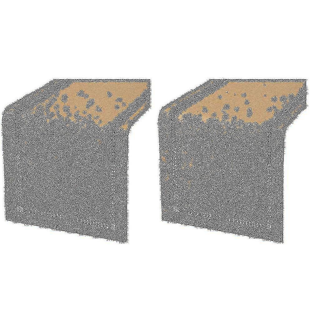 2x Hand Hemstitched Dining Table Runner Dresser Scarves, Silver Thread Interweaving (dark Beige, 12