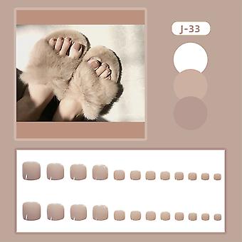 Summer Khaki Toenails Women's Simple False Nails For Dating