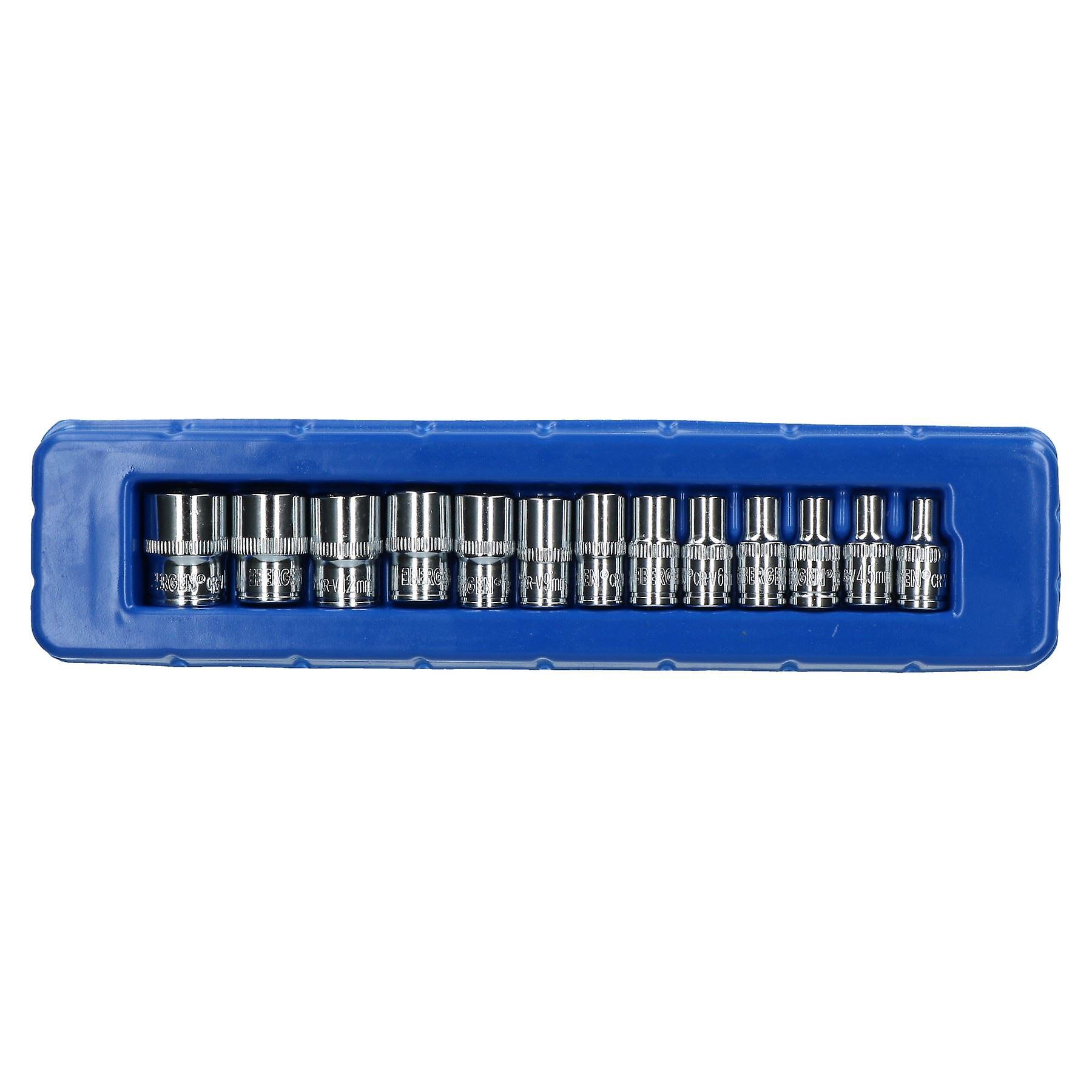 1/4" Drive Shallow Metric MM Sockets 6 Sided Single Hex 4mm - 14mm 13pc