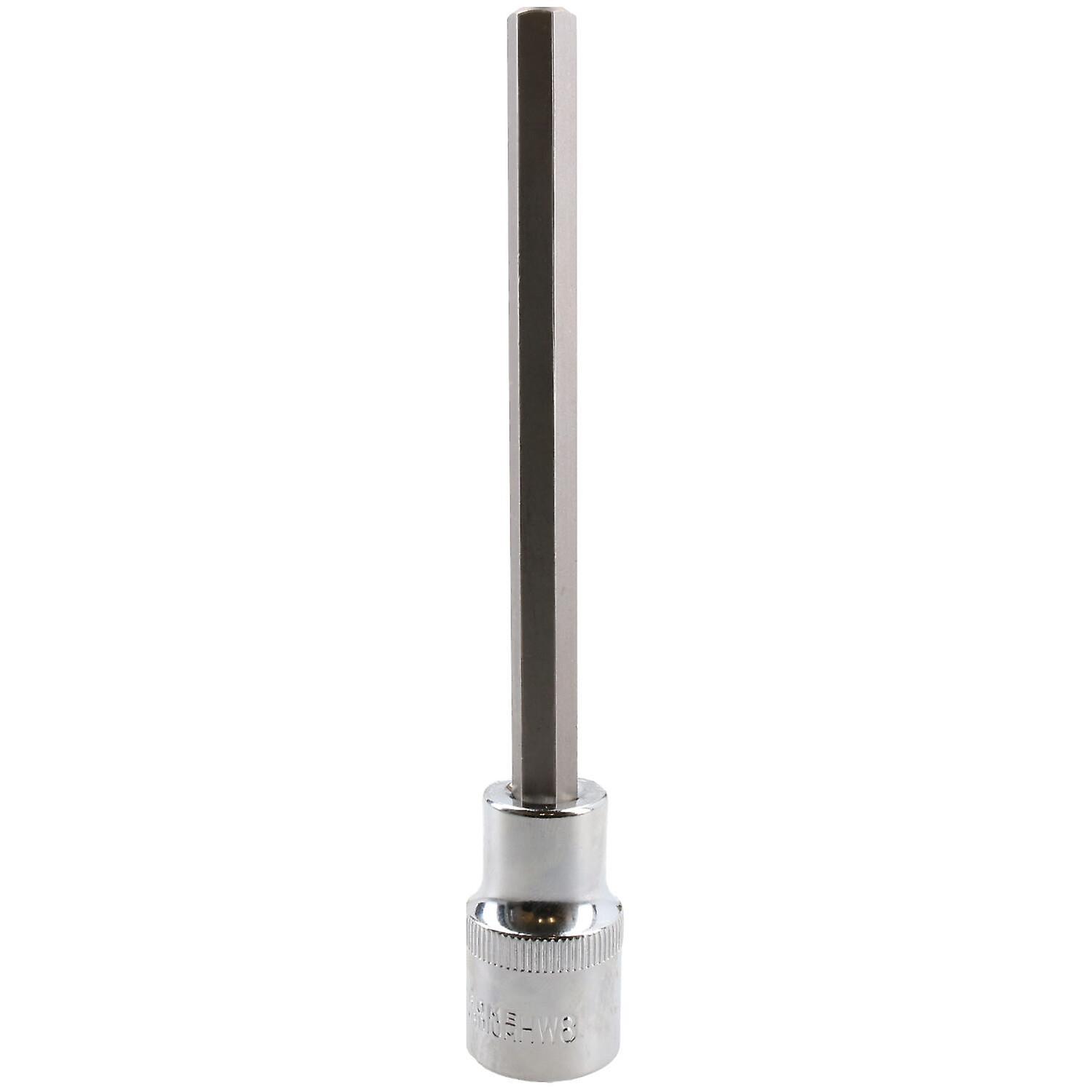 8mm Hex Allen Key Long Bit Internal Socket Metric 1/2" Drive 140mm Length Cr-V