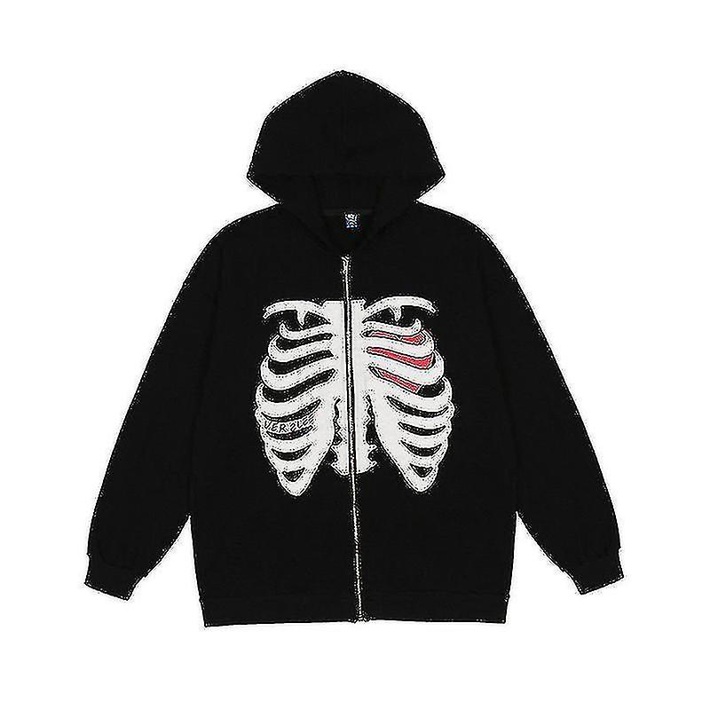 Skeleton Zip Up Hoodie For Women Men Skeleton Jacket Autumn Spring Sweatshirt