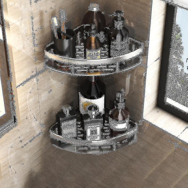 Baderom Hyller No-drill Corner Shelf Dusj Oppbevaring Rack Holder Toalett Arrangør Baderom Accessor