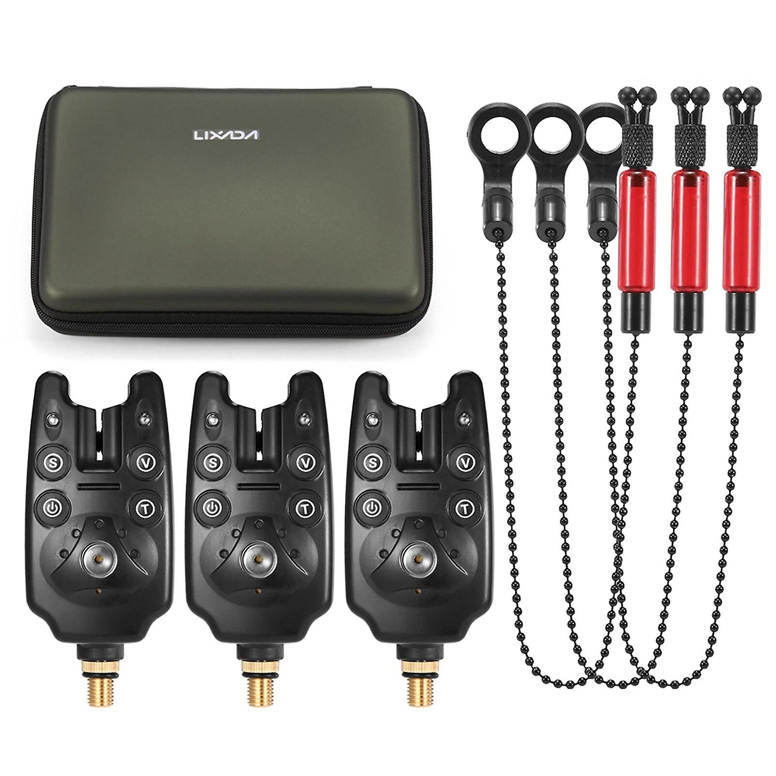 Lixada Fishing Bite Alarms Chain Alert Swinger Set Digital Fishing Alarm Led Alarm Indicator Alert Fishing Swinger Tackle Tools