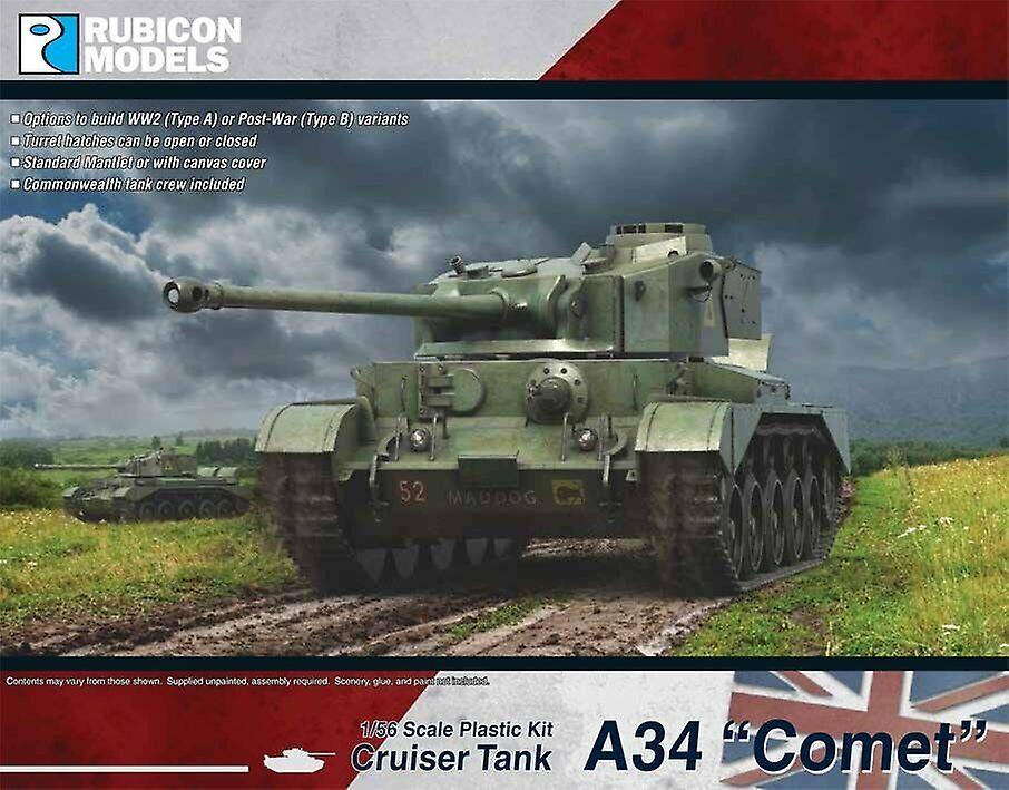 Rubicon RU-280094 Cruiser tank A34 Comet - 1/56 scale plastic kit Historical Scale model