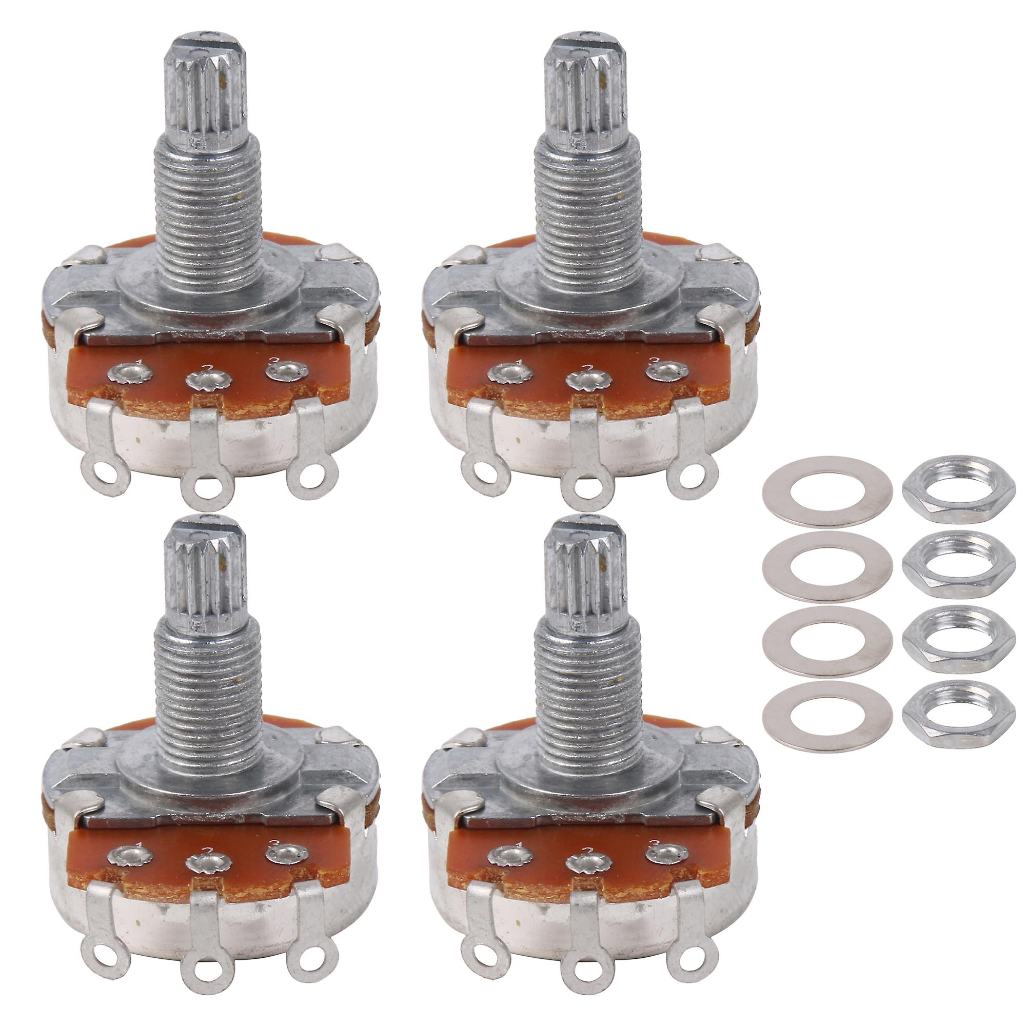 4Pcs A500K Ohm Taper Potentiometers 18mm Split Shaft for Volume Control