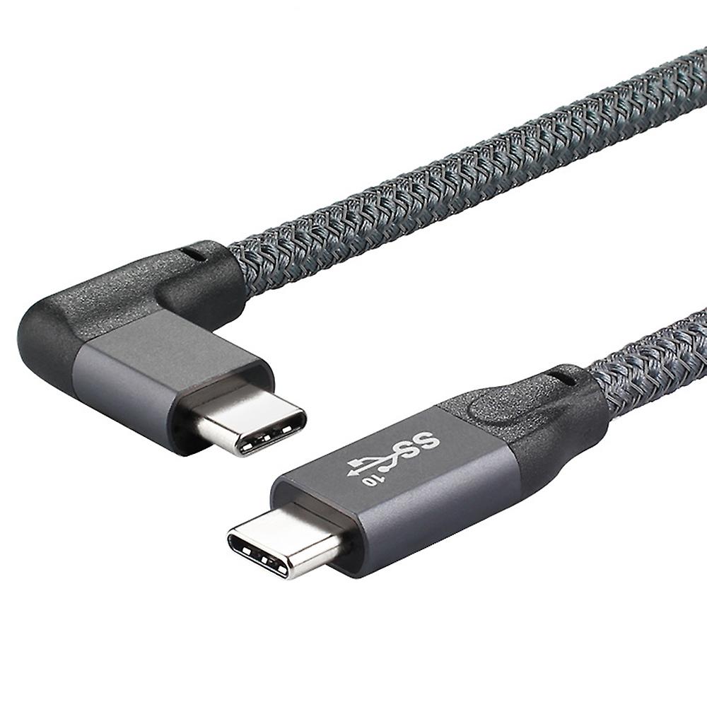 Type-C Cable with Right Angle PD100W Quick Charge 4K Audio&Video Syncing Cable Compatible with Thund