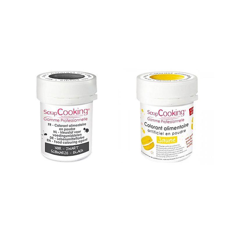 2 powdered food colorings - yellow-black