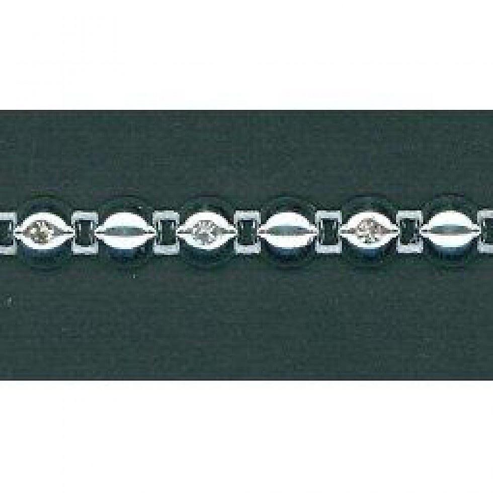 Minerva 6mm Diamante Trim Silver - per metre