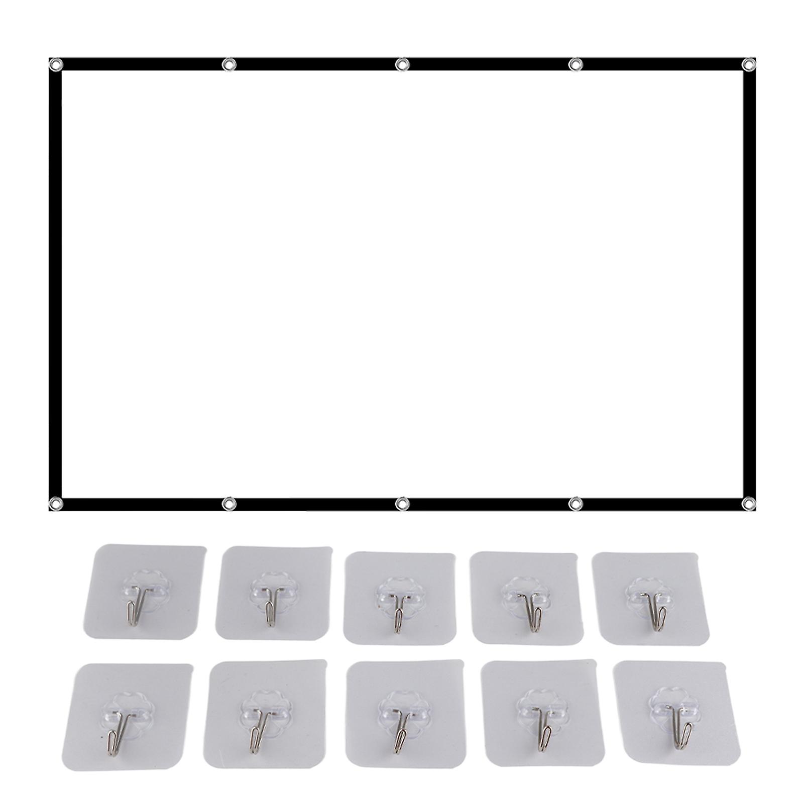 16:9 Portable HD Projector Screen Foldable Projection Curtain Polyester for Home Office120in