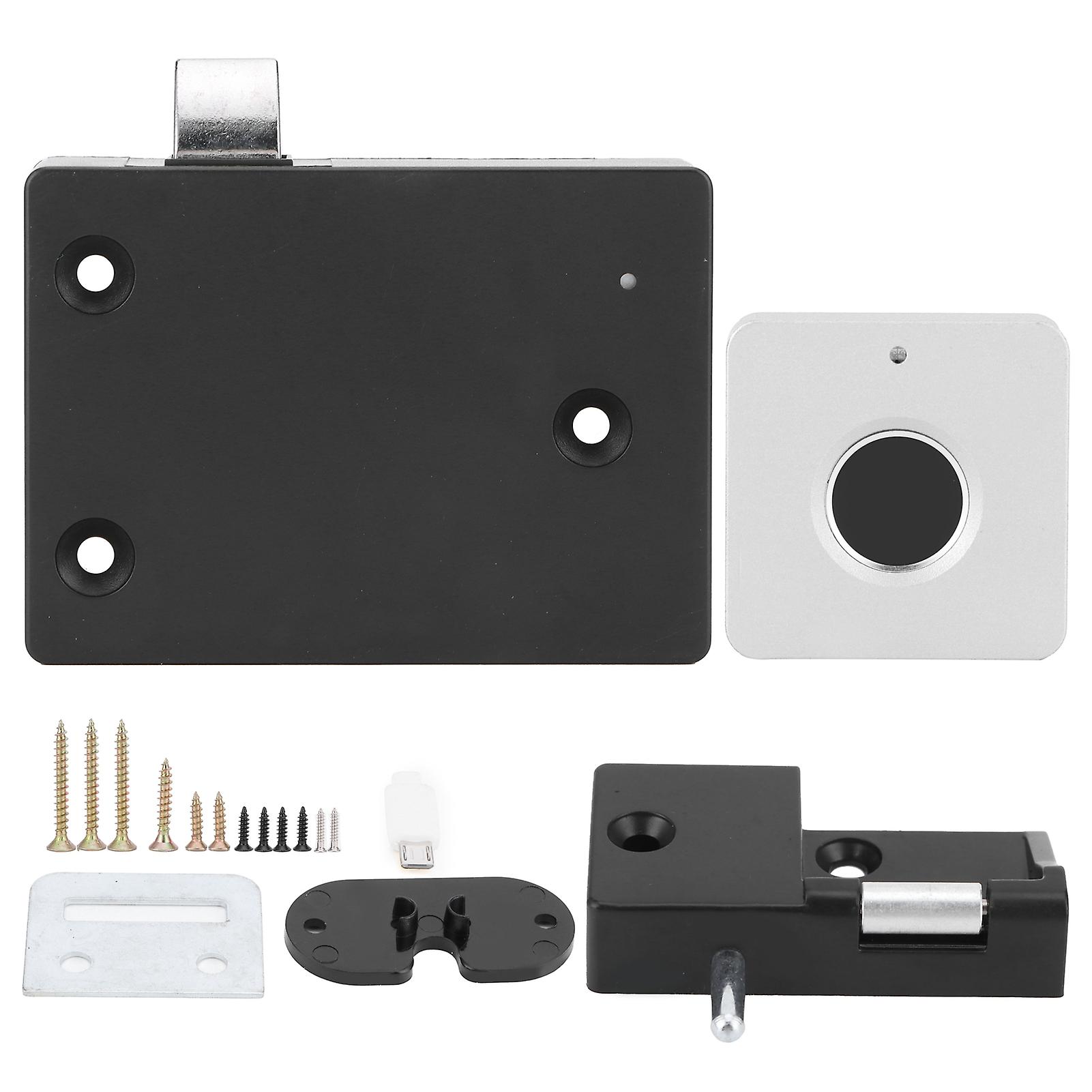 Fingerprint Lock, Cabinet, Drawer, Square, Silver