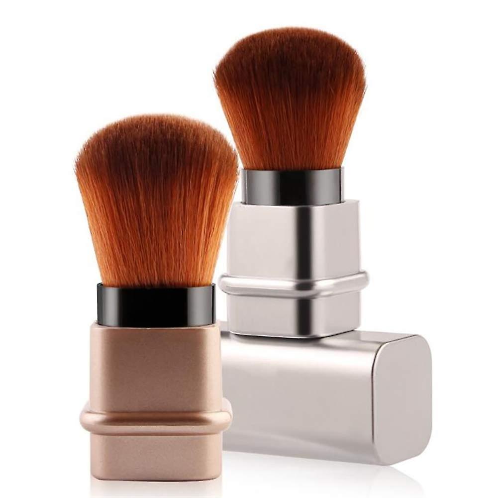 Retractable Makeup Brush, Fine Elastic Bristles, Strong Adhesion, Compact Size, Protects with Cover,