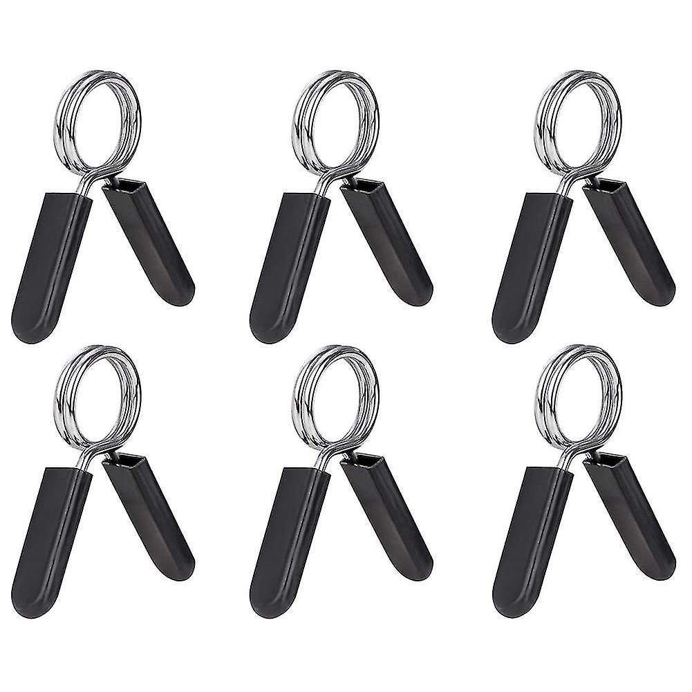 6 Pack 1 pouce (25 mm) Barbell Clip -colliers à ressort d’haltères pour barre de poids standard, entraînement, str