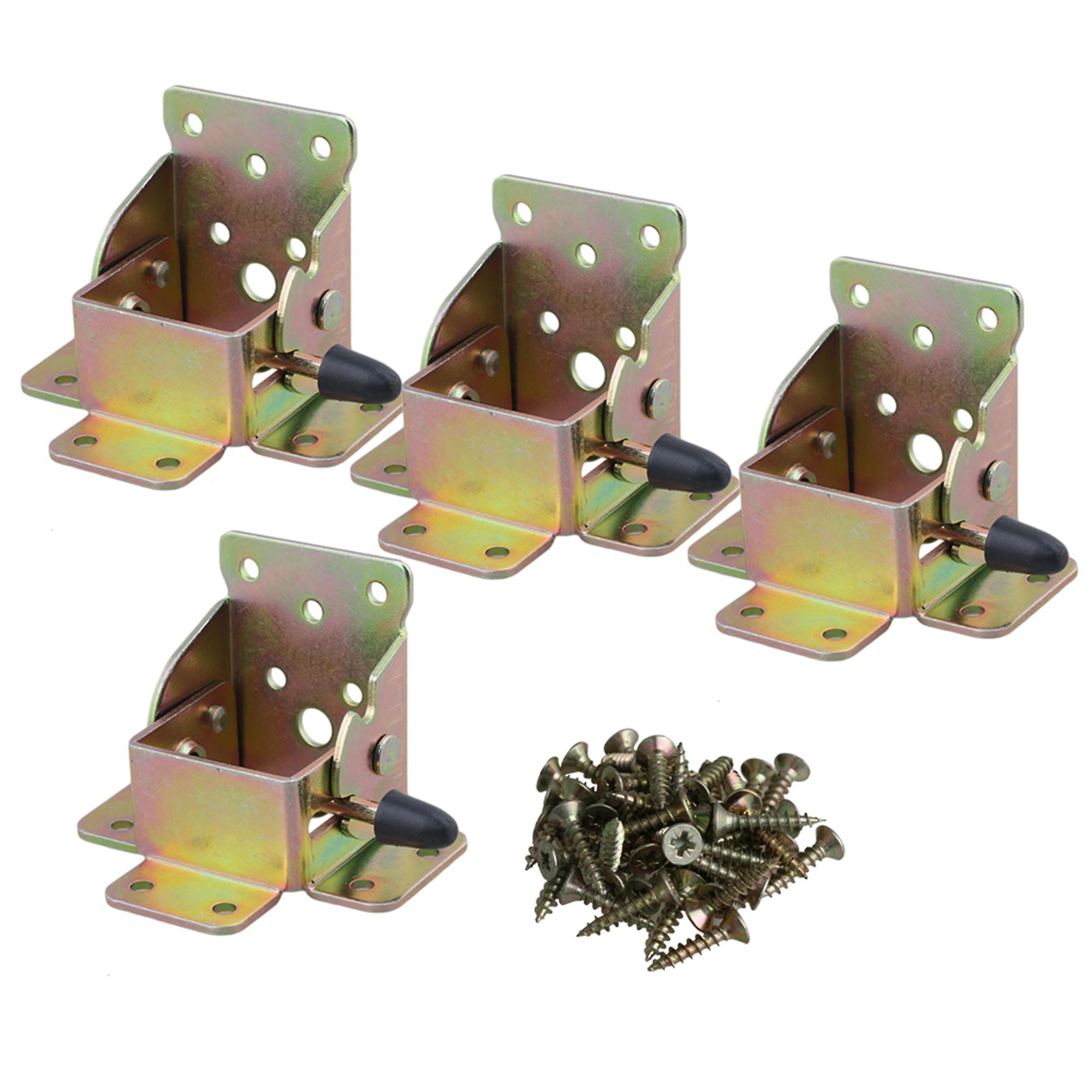 4x Iron Color Zinc-plated Extension Table Leg Folding Side Brake Bracket