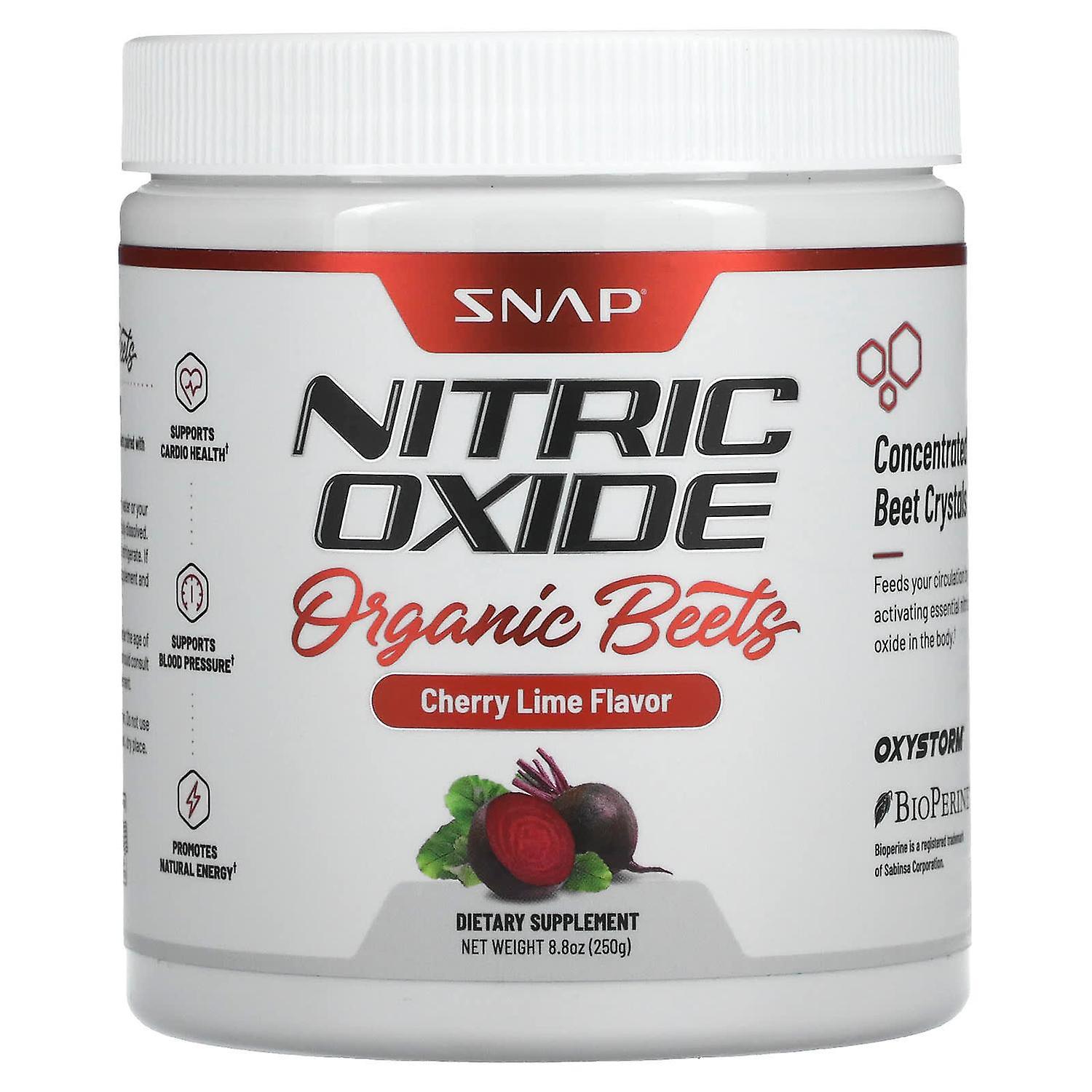 Snap Supplements, Nitric Oxide, Organic Beets, Cherry Lime, 8.8 oz (250 g)