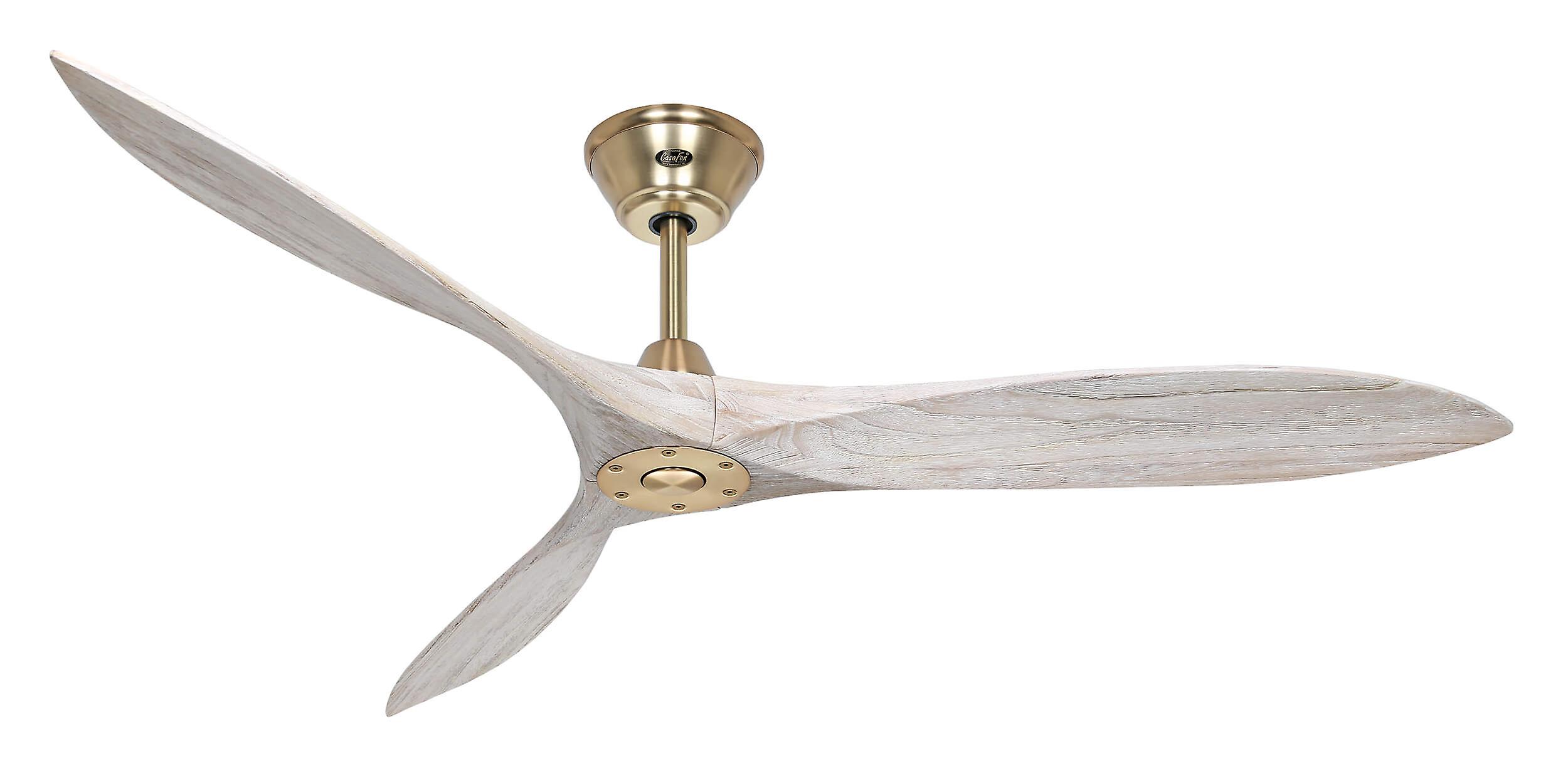 DC Plafondventilator Eco Airscrew Messing / Geborsteld Wit