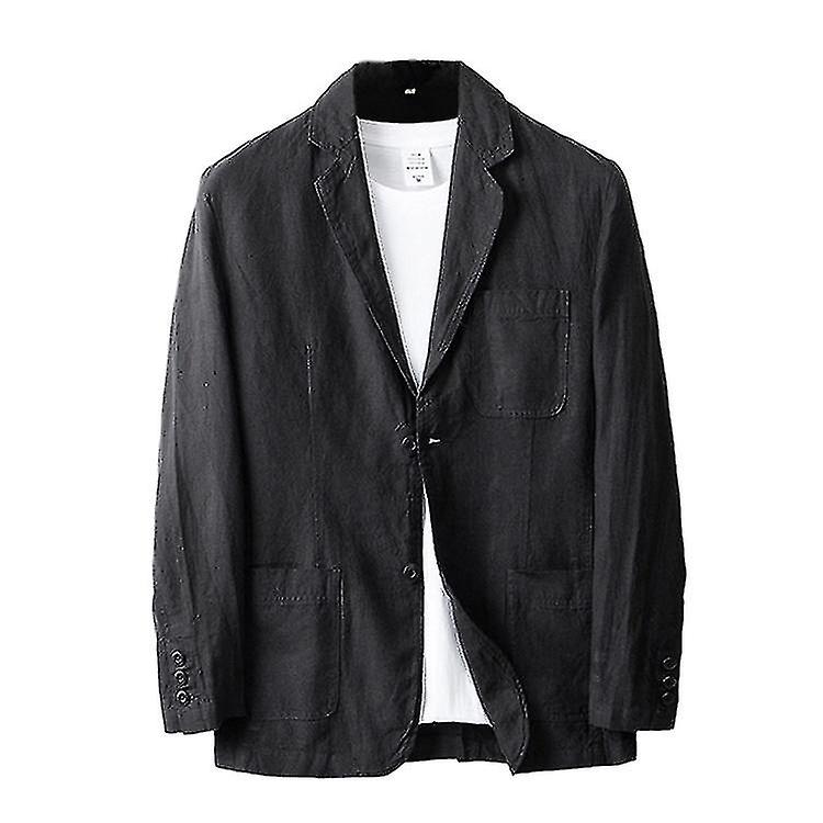 Men's Linen Blazer Lightweight Jacket Coat Two Button-xdd