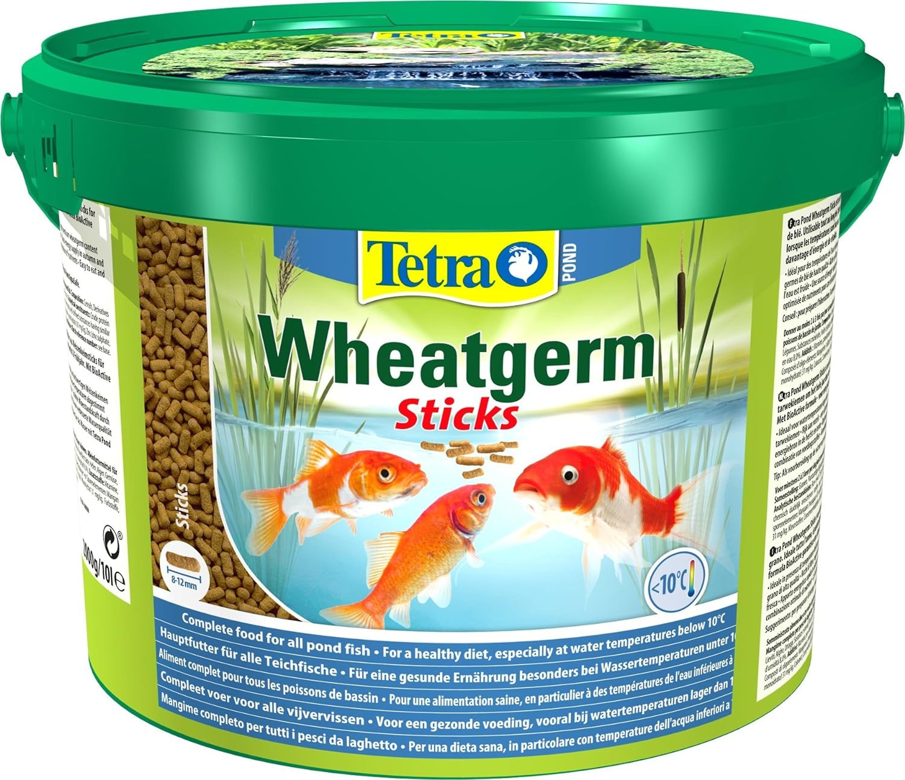 Tetra Weizenkeimstäbchen Eimer Teich Urlaub Fisch Alleinfutter 10L