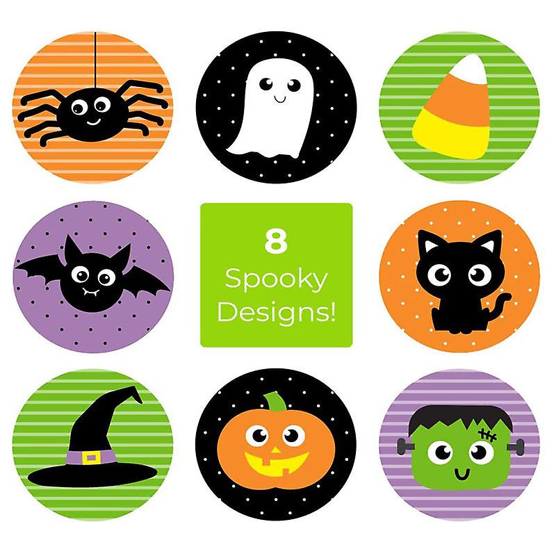 2X500ks 8 druhov kreslených pavúčích netopierích klobúkov mačiatko duch tekvica halloweenske nálepky Tags Vianoce Vianoce
