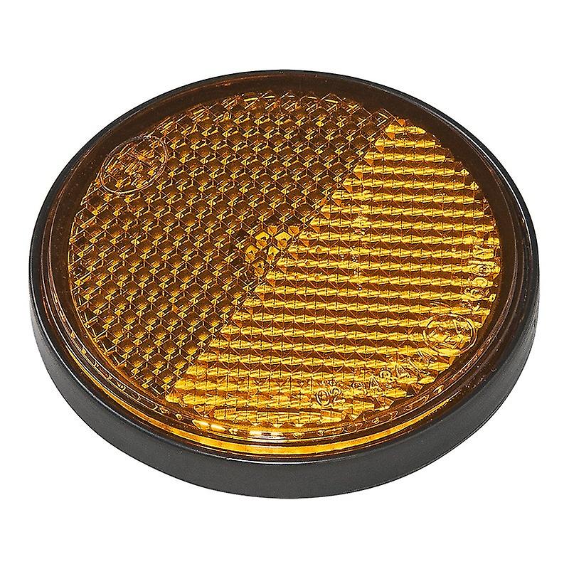 Reflector amber 58mm self-adhesive with base plate