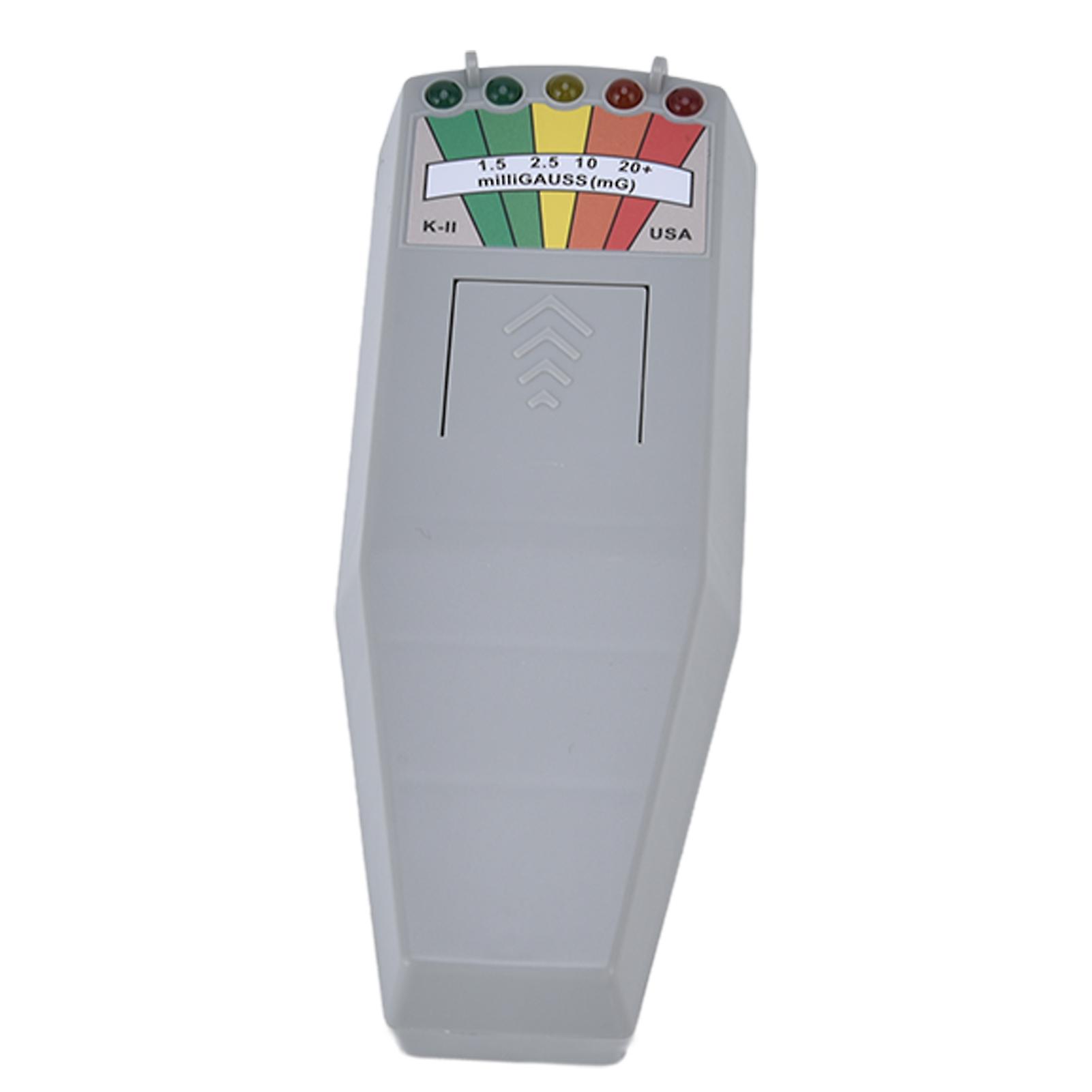 EMF Detector Colored LED Light Sensitive EMF Magnetic Field Radiation Tester Home Appliance Radiation DetectorGray