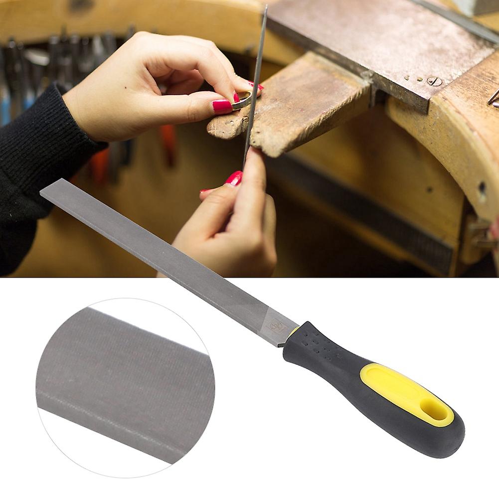 8in Flat Mill Steel File Grinding Blade with Handle Sharpening Shaping Tool for MetalFine Teeth File