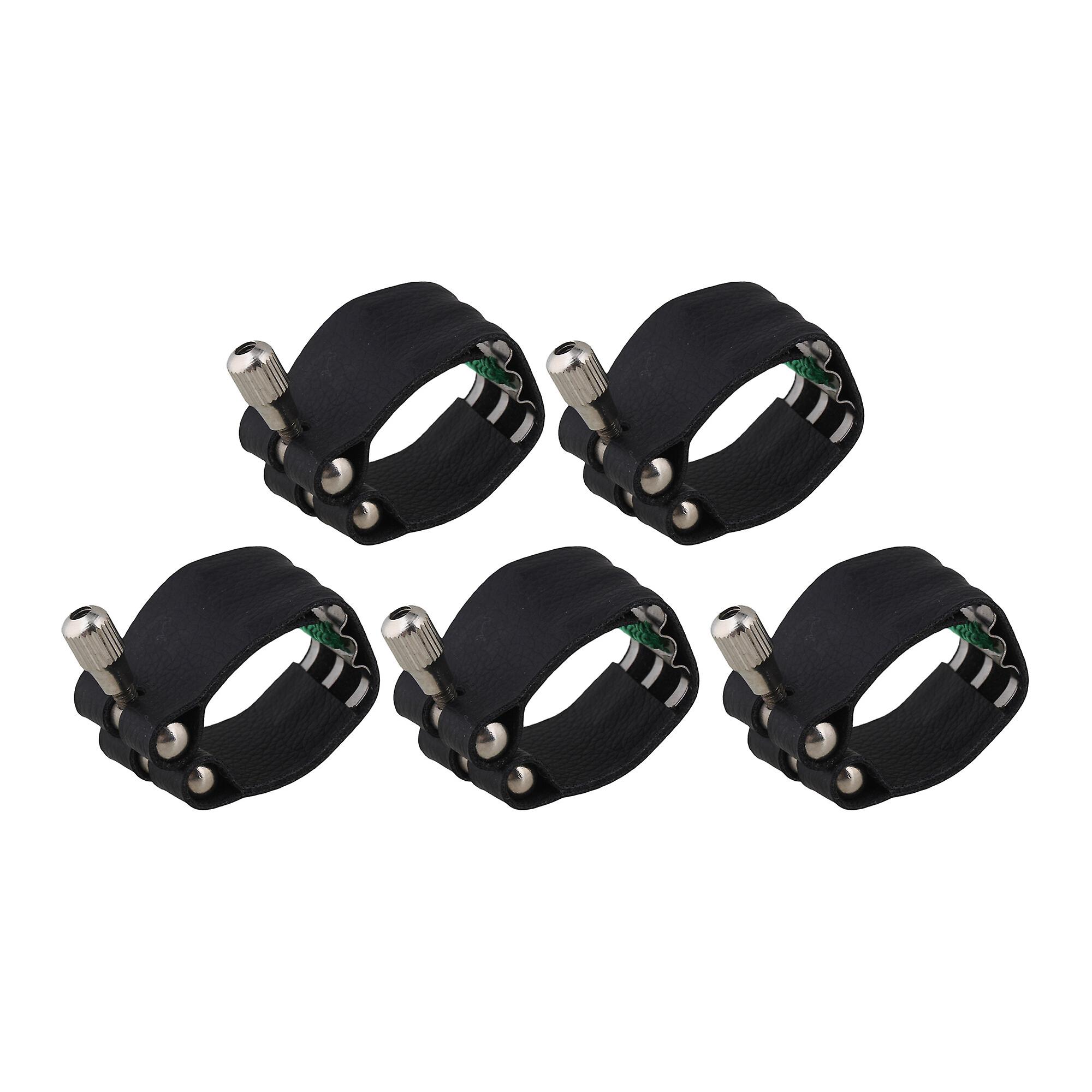 5 x 皮革绑带吹口,适用于次中音萨克斯管,带金属板1.57英寸