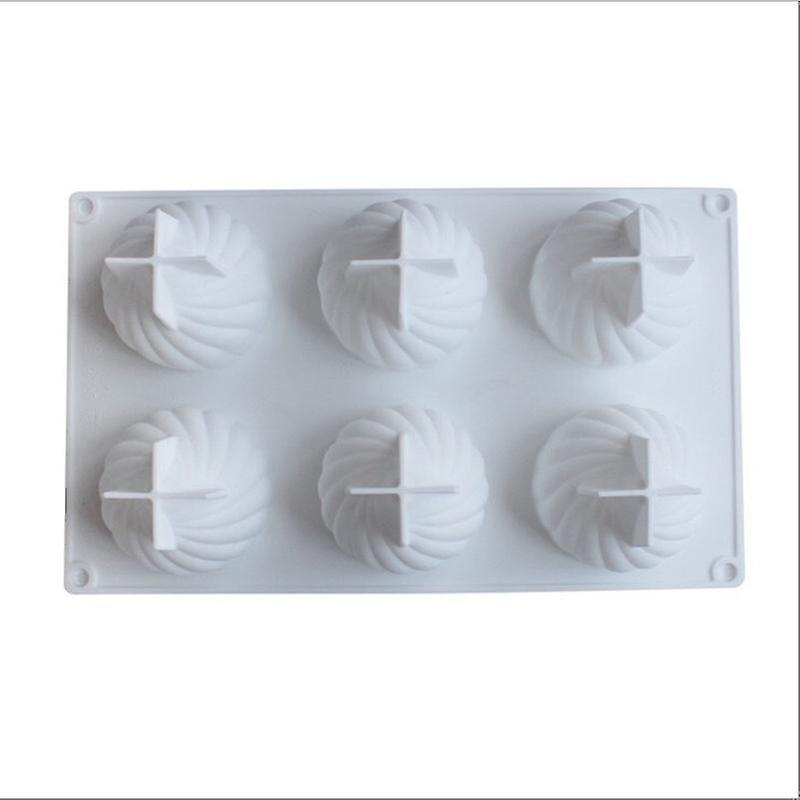 Silicone cake mold 6 cavity spiral