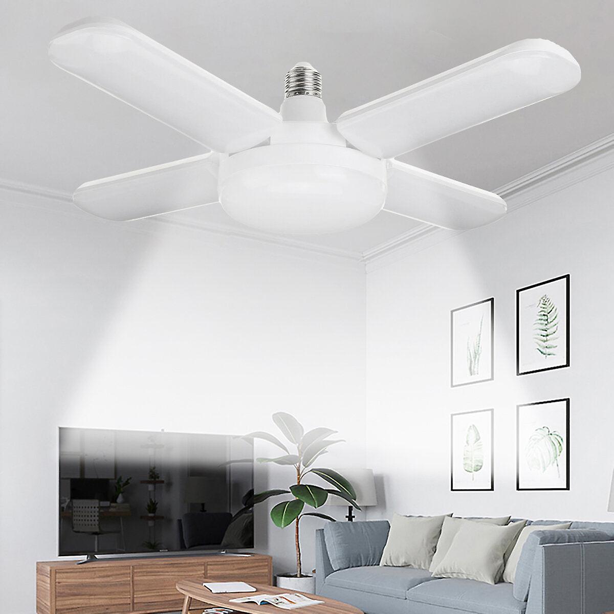 300W AC110-265 4 + 1 يترك قابلة للطي E27 لمبة LED 6500k ورشة عمل سقف قابلة للتشوه مصباح المرآب لموقف السيارات