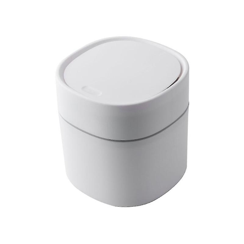 Mini Recycling Bin Plastic Trash Can Creative Desktop Trash Can with Lid Small Home Office Clean Tra