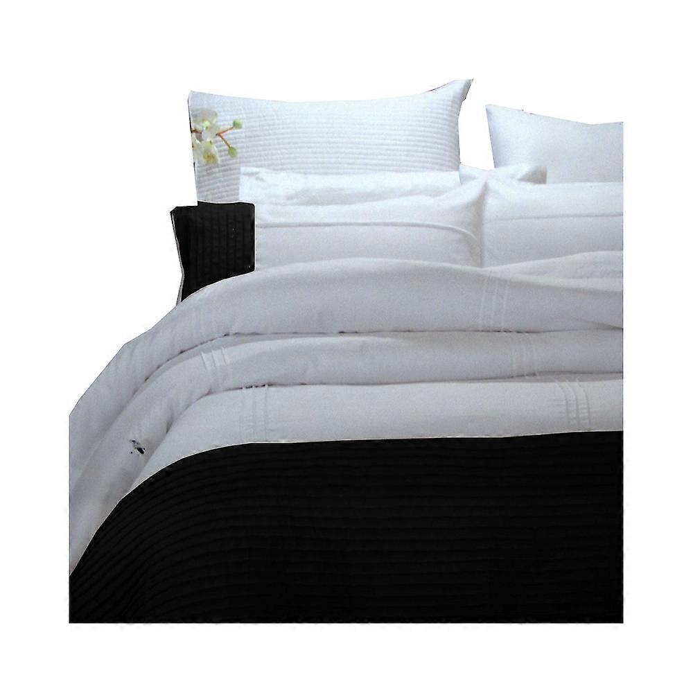 Pintuck Black Quilt Cover Set Single Quilt Covers