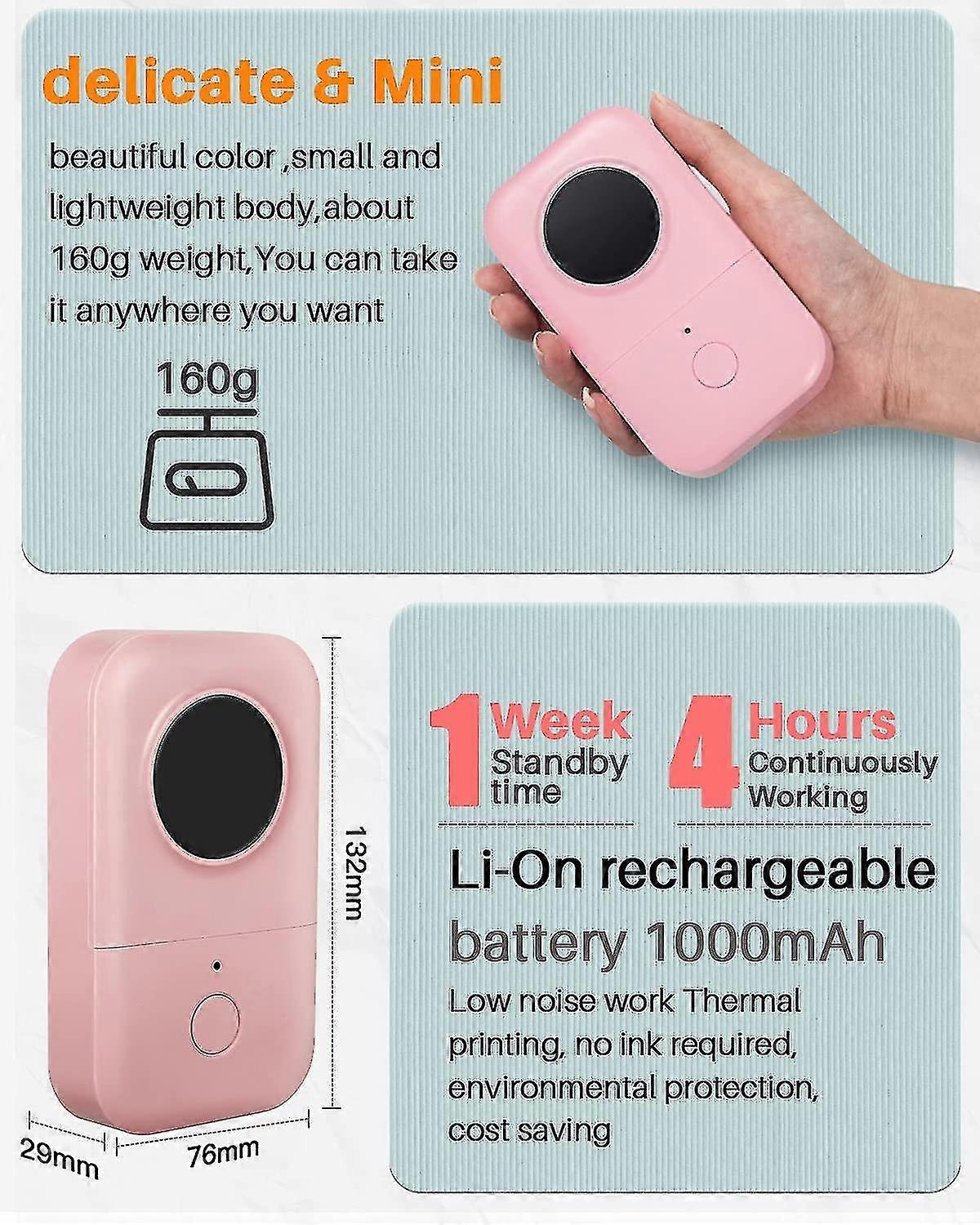 Label Maker  D30 2021 Portable Wireless Connection Label Printer Tape Included Multiple Templates Available For Phone Tablet Compatible With Phomemo D