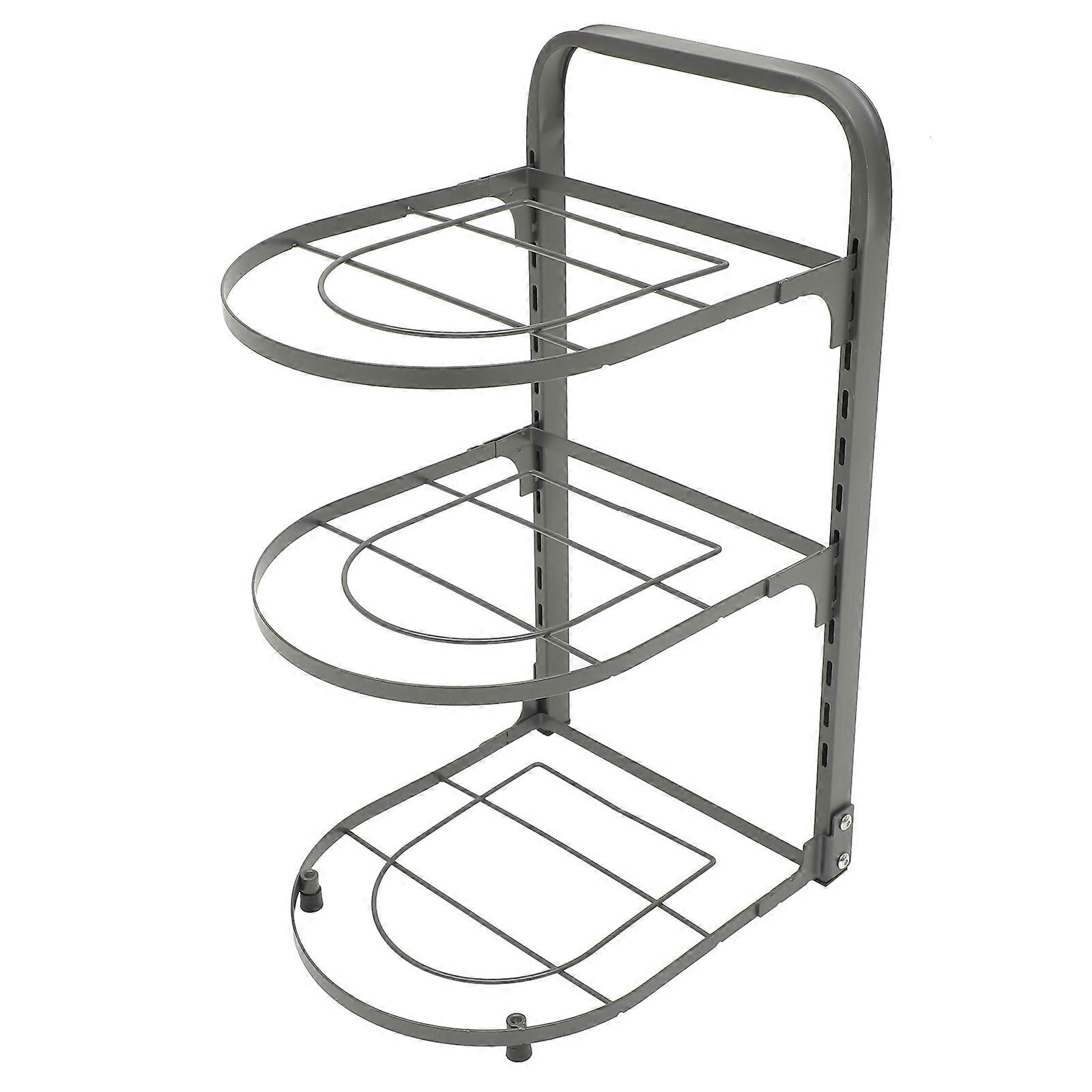 Heavy Duty Pan Organizer Kitchen Countertop Pot Rack Multi-layer Foldable Pan Organizer