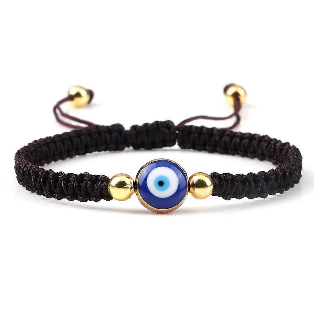 Hand-woven Evil Eye Bracelet With Adjustable Lucky Cord