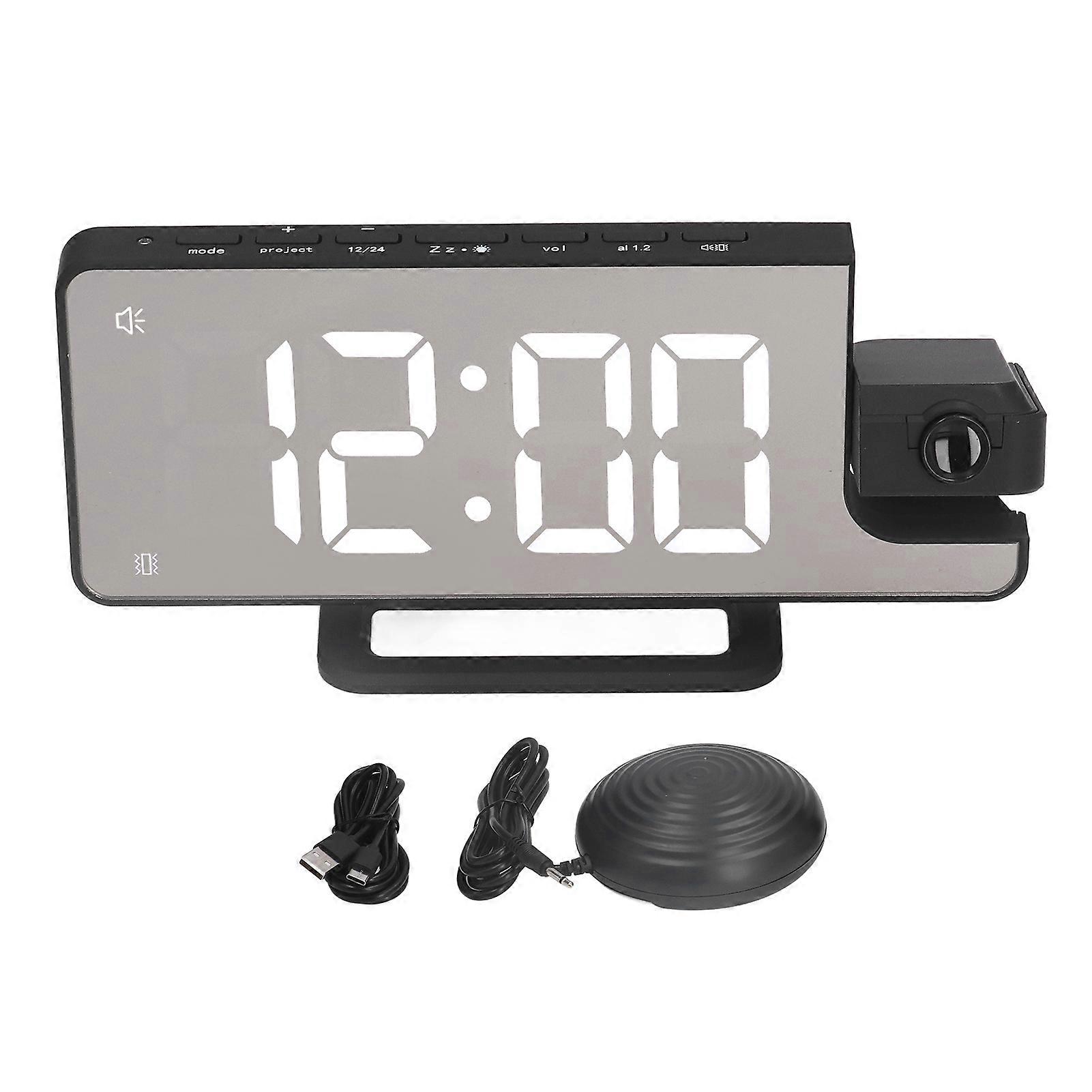 Projection Alarm Clock Automatic Light Sensing 6 Levels Brightness Snooze Function Usb Alarm Clock With Vibrator