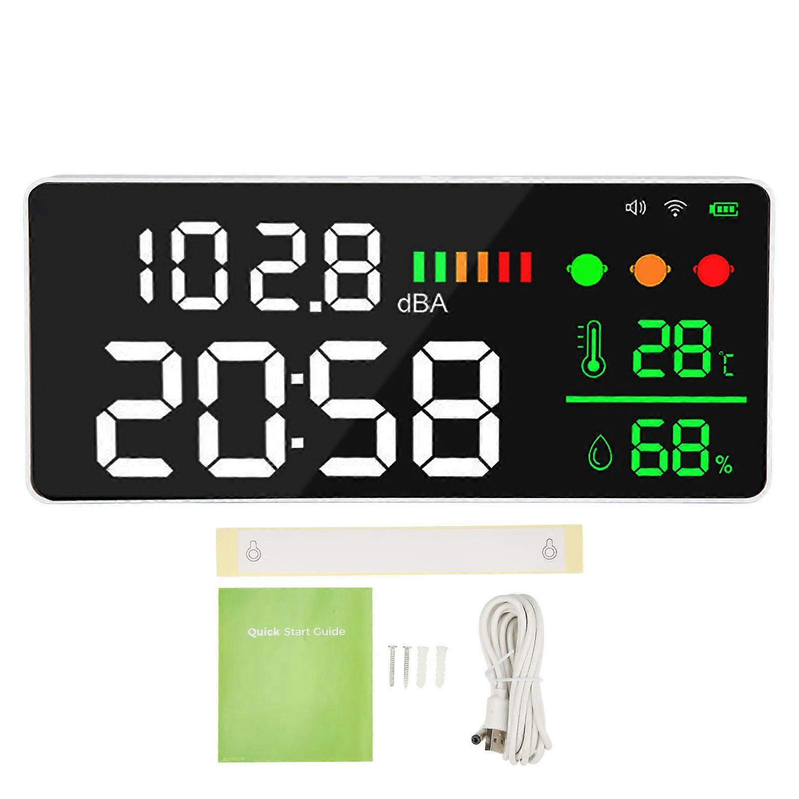 11in Large Screen Decibel Meter WIFI LED Display Temperature Humidity Sound Level Detector Monitor 30?130dB