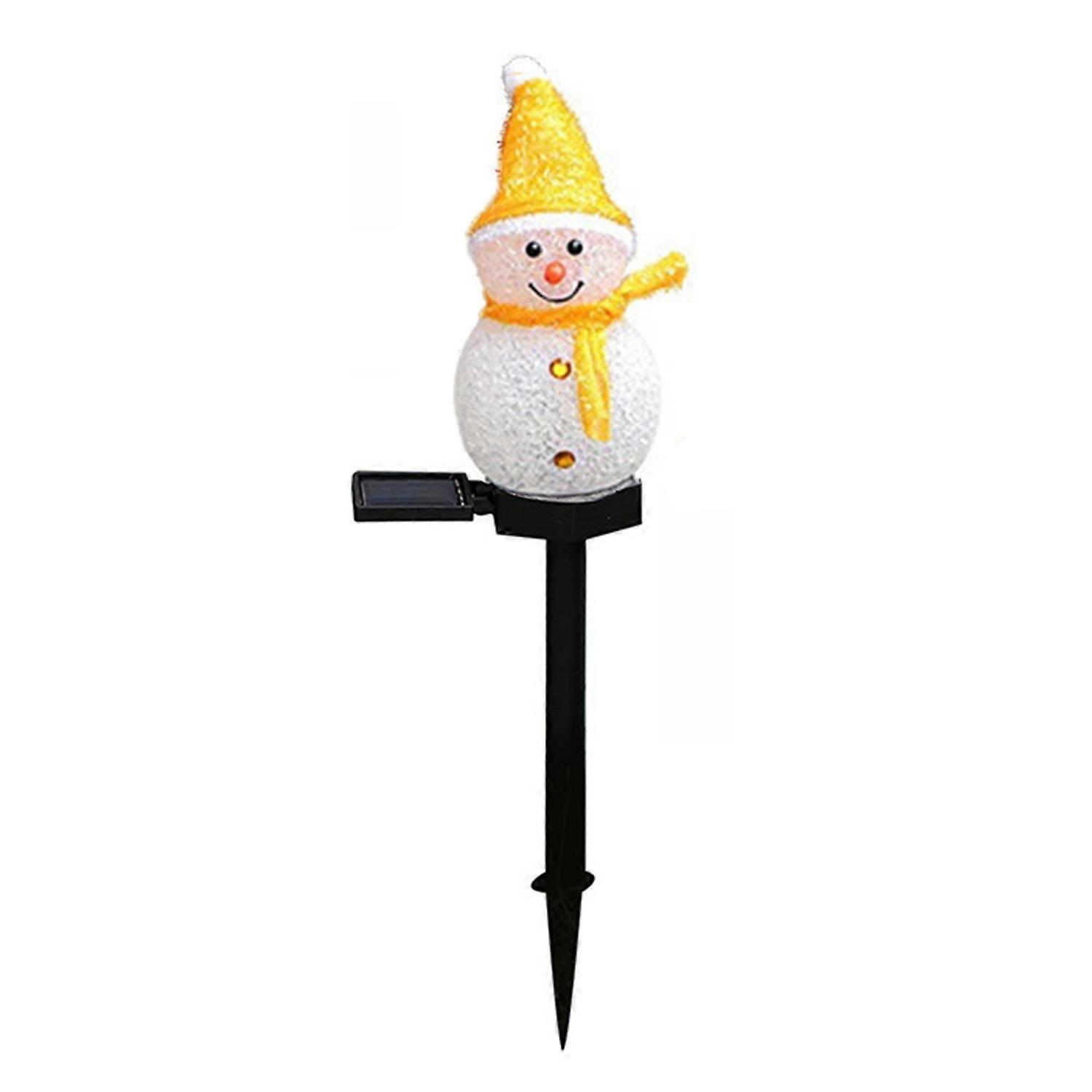 Solar Ground Lamp Christmas Snowman Shape Pathway Lights Energy-saving Outdoor Decorative Lights for